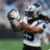 Jul 31, 2026; Charlotte, NC, USA; Carolina Panthers running back Jonathon Brooks (25) catches the ball during Fanfest at Bank of America Stadium.