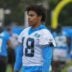 Aug 4, 2026; Charlotte, NC, USA; Carolina Panthers wide receiver Jalen Coker (18) during training camp at Bank of America Stadium.