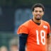 Aug 5, 2026; Lake Forest, IL, USA; Chicago Bears quarterback Caleb Williams (18) stands on the field during training camp at Halas Hall.