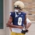 Wide receiver Quincy Porter walks to a Notre Dame football practice at Irish Athletic Center on Thursday, Aug. 6, 2026, in South Bend.