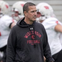 Wisconsin head coach Luke Fickell is shown during football practice Thursday, August 6, 2026 at Camp Randall Stadium in Madison, Wisconsin.
