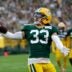 Green Bay Packers safety Evan Williams (33) tries to catch the ball during Green Bay Packers Family Night on Aug. 7, 2026, at Lambeau Field in Green Bay, Wis.