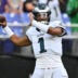 Aug 15, 2026; Baltimore, Maryland, USA; Philadelphia Eagles quarterback Jalen Hurts (1) warms up before a game against the Baltimore Ravens at M&T Bank Stadium.