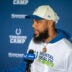 Indianapolis Colts wide receiver Keenan Allen speaks with media Wednesday, Aug. 19, 2026, ahead of the Colts joint practice with the Atlanta Falcons at Grand Park in Westfield.