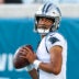 Aug 21, 2026; Jacksonville, Florida, USA; Carolina Panthers quarterback Bryce Young (9) warms up before a preseason game against the Jacksonville Jaguars at EverBank Stadium.