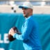 Aug 21, 2026; Jacksonville, Florida, USA; Carolina Panthers quarterback Haynes King (16) warms up before a preseason game against the Jacksonville Jaguars at EverBank Stadium.