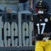 Aug 21, 2026; Pittsburgh, Pennsylvania, USA; Pittsburgh Steelers wide receiver Germie Bernard (17) takes the field to play the New York Jets at Acrisure Stadium.
