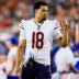 Aug 22, 2026; Cincinnati, Ohio, USA; Chicago Bears quarterback Caleb Williams (18) stands on the sidelines during the second half in the game against the Cincinnati at Paycor Stadium.