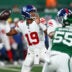 Aug 28, 2026; East Rutherford, New Jersey, USA; New York Giants quarterback Jameis Winston (19) throws the ball against the New York Jets during the first half at MetLife Stadium.