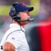Aug 28, 2026; East Rutherford, New Jersey, USA; New York Giants head coach John Harbaugh looks up during the first half against the New York Jets at MetLife Stadium.