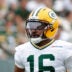 Green Bay Packers wide receiver Bo Melton (16) during the third day of training camp on July 31, 2026, at Ray Nitschke Field in Ashwaubenon, Wis.