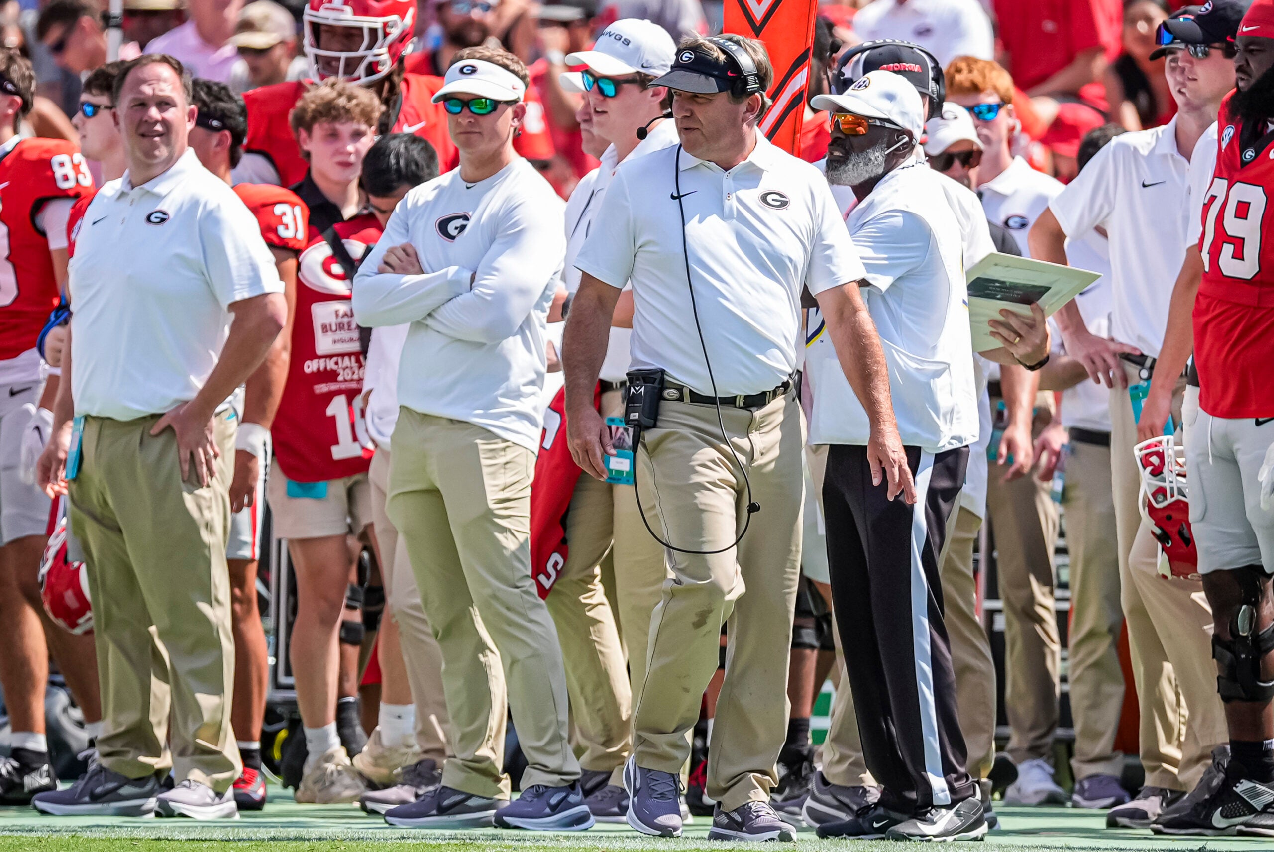 Georgia Bulldogs head coach Kirby Smart Jaden Reddell