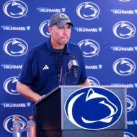 Penn State Nittany Lions head coach Matt Campbell wide receiver Koby Howward