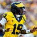 Michigan quarterback Bryce Underwood celebrates after scoring a touchdown against Western Michigan during the first quarter at Michigan Stadium in Ann Arbor on Saturday, Sept. 5, 2026.