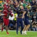 Sep 6, 2026; Green Bay, Wisconsin, USA; Notre Dame Fighting Irish wide receiver Mylan Graham (3) reacts at Lambeau Field.