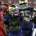 Sep 6, 2026; Green Bay, Wisconsin, USA; Notre Dame Fighting Irish running back Aneyas Williams (22) reacts in the second half at Lambeau Field.