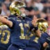 Notre Dame quarterback CJ Carr (13) passes the ball against Wisconsin on Sunday, Sept. 6, 2026, at Lambeau Field in Green Bay, Wisconsin. Notre Dame won the game, 41-13.