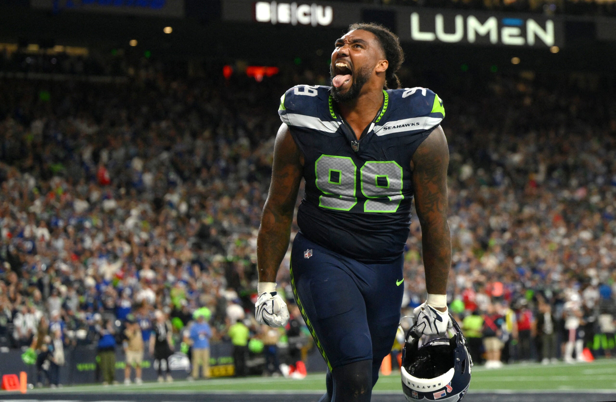 The Seahawks struggled with penalties against the Patriots.