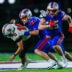 Bolles Bulldogs running back Xander Edwards (25) finds a hole in the first quarter. The Bolles Bulldogs hosted the Bishop Kenny Crusaders Friday September 11, 2026 at Bolles School in Jacksonville, Fla. Bolles lead 21-6 at the half.