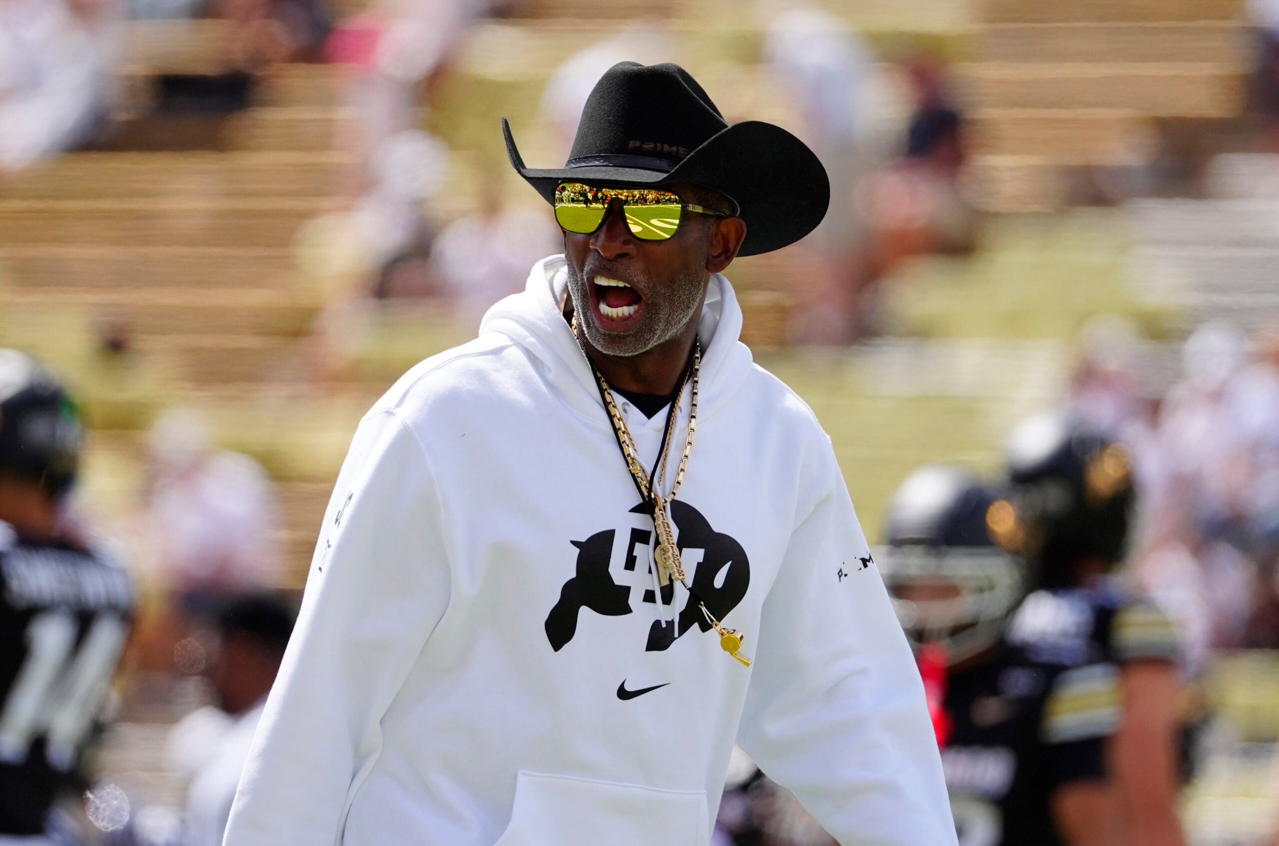 Sep 12, 2026; Boulder, Colorado, USA; Colorado Buffaloes head coach Deion Sanders before the game against Weber State at Folsom Field.