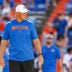 Sep 12, 2026; Gainesville, Florida, USA; Florida Gators head coach Jon Sumrall looks on before a game against the Campbell Fighting Camels at Ben Hill Griffin Stadium.