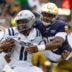 Sep 12, 2026; South Bend, Indiana, USA; Notre Dame Fighting Irish defensive lineman Bryce Young (95) attempts to tackle Rice Owls quarterback Jacurri Brown (11) during the first half at Notre Dame Stadium.