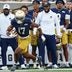 Notre Dame wide receiver Elijah Burress (17) rushes the ball during a NCAA football game against Rice at Notre Dame Stadium on Saturday, Sept. 12, 2026, in South Bend.