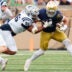 Notre Dame running back Aneyas Williams, right, rushes the ball during a NCAA football game against Rice at Notre Dame Stadium on Saturday, Sept. 12, 2026, in South Bend.