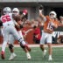 Sep 12, 2026; Austin, Texas, USA; Texas Longhorns quarterback Arch Manning (16) pass against the Ohio State Buckeyes during the first half at Darrell K Royal-Texas Memorial Stadium.