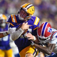 Tigers Quarterback Sam Leavitt 10, LSU Tigers take on the LA Tech Bulldogs. September 12, 2026; Baton Rouge, Louisiana, USA; at Tiger Stadium.