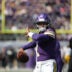 Sep 13, 2026; Minneapolis, Minnesota, USA; Minnesota Vikings quarterback Kyler Murray (1) warms up before the game against the Green Bay Packers at U.S. Bank Stadium.
