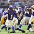 Sep 13, 2026; Minneapolis, Minnesota, USA; Minnesota Vikings quarterback Kyler Murray (1) drops back to make a pass during the second half against the Green Bay Packers at U.S. Bank Stadium.
