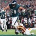 Sep 13, 2026; Philadelphia, Pennsylvania, USA; Philadelphia Eagles tight end Dallas Goedert (88) scores a touchdown against Washington Commanders cornerback Rasul Douglas (29) during the second half at Lincoln Financial Field.