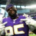 Sep 13, 2026; Minneapolis, Minnesota, USA; Minnesota Vikings defensive line Caleb Banks (95) celebrates the win against the Green Bay Packers at U.S. Bank Stadium.