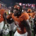 Sep 12, 2026; Austin, Texas, USA; Texas Longhorns edge Brad Spence (14) celebrates with teammates after defeating the Ohio State Buckeyes at Darrell K Royal-Texas Memorial Stadium.