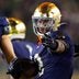 Notre Dame running back Nolan James Jr. celebrates after getting a first down during a NCAA football game against Michigan State at Notre Dame Stadium on Saturday, Sept. 19, 2026, in South Bend.