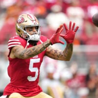 San Francisco 49ers wide receiver Mike Evans was carted off the field against the Arizona Cardinals.