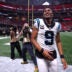 Sep 20, 2026; Atlanta, Georgia, USA; Carolina Panthers quarterback Bryce Young (9) celebrates after the game against the Atlanta Falcons at Mercedes-Benz Stadium.