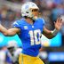 Sep 20, 2026; Inglewood, California, USA; Los Angeles Chargers quarterback Justin Herbert (10) throws a pass against the Las Vegas Raiders during the first half at SoFi Stadium.