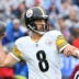 September 20, 2026; Foxborough, Massachusetts, USA; Pittsburgh Steelers quarterback Aaron Rodgers (8) throws a pass during the second half against the New England Patriots at Gillette Stadium.