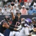 Sep 20, 2026; Chicago, Illinois, USA; Chicago Bears quarterback Tyson Bagent (17) passes the ball against the Minnesota Vikings during the second half at Soldier Field.