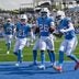 Sep 20, 2026; Nashville, Tennessee, USA; Philadelphia Eagles running back Saquon Barkley (26) celebrates his interception with safety Ammani Hooker (37) and cornerback Micah Robinson (21) against the Philadelphia Eagles during the second half at Nissan Stadium.
