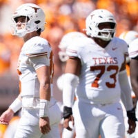 Sep 26, 2026; Knoxville, Tennessee, USA; Texas quarterback Arch Manning (16) during a college football game between Tennessee and Texas at Neyland Stadium in Knoxville, Tenn. on Sept. 26, 2026.