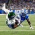New York Jets Rookie tight end Kenyon Sadiq posted 105 yards and a touchdown against the Lions.