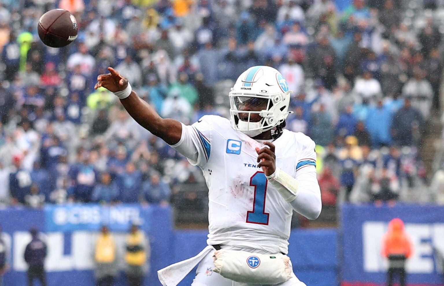Tennessee Titans Cam Ward interceptions New York Giants Robert Saleh