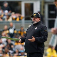 Pittsburgh Steelers head coach Mike McCarthy in the fourth quarter of the NFL Week 3 game between the Cincinnati Bengals and Pittsburgh Steelers, Sunday, Sept. 27, 2026, at Acrisure Stadium in Pittsburgh, Pa.