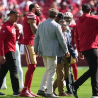 San Francisco 49ers wide receiver Mike Evans is considered day-to-day with a rib injury.