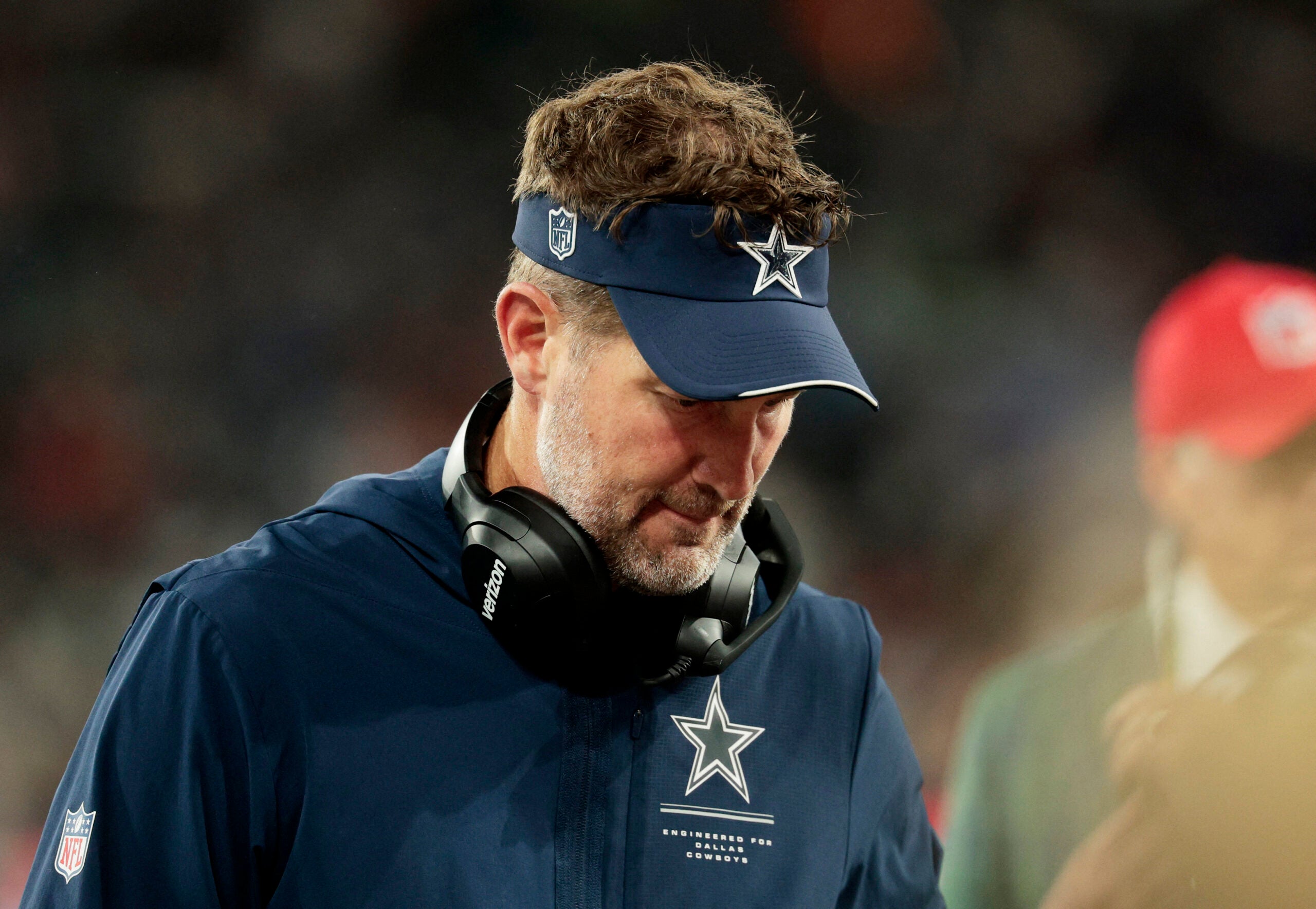 Football - NFL - Baltimore Ravens v Dallas Cowboys - Estadio Maracana, Rio de Janeiro, Brazil - September 27, 2026 Dallas Cowboys head coach Brian Schottenheimer reacts