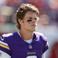 Sep 27, 2026; Tampa, Florida, USA; Minnesota Vikings quarterback J.J. McCarthy (9) looks on prior to the game against the Tampa Bay Buccaneers at Raymond James Stadium.