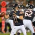 Sep 28, 2026; Chicago, Illinois, USA; Chicago Bears quarterback Case Keenum (11) passes against the Philadelphia Eagles during the first half at Soldier Field.